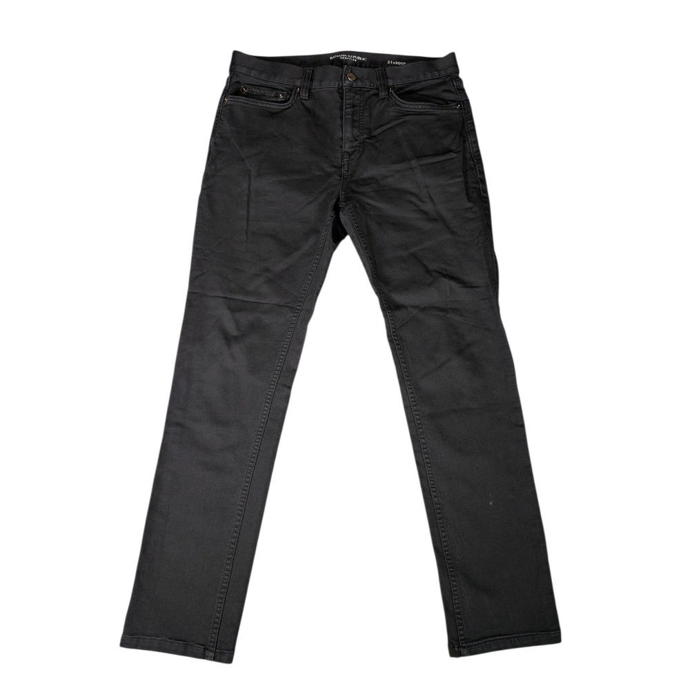 Banana Republic Traveler Pant Mens 31x30 Slim Fit Black StayColor Fade Resistant